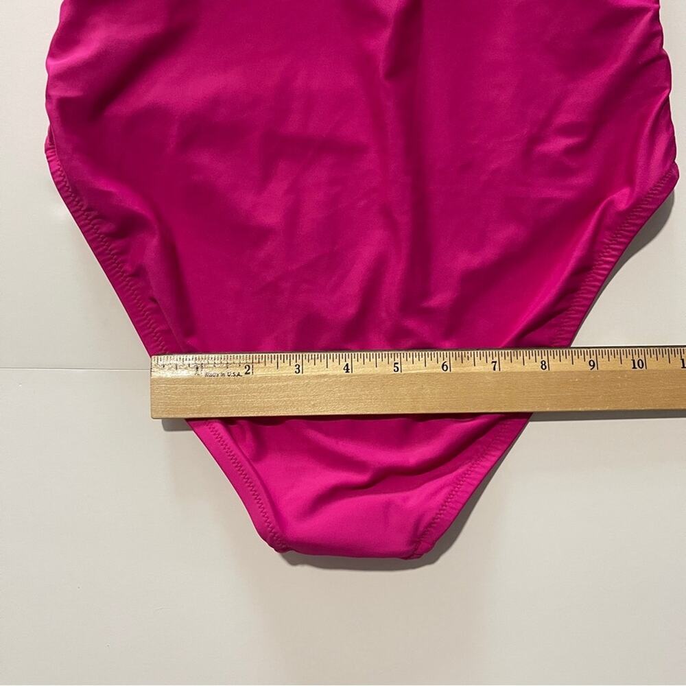 J Crew Ruched Ruffle One-Piece Swimsuit Radiant Fuchisa - Picture 5 of 14